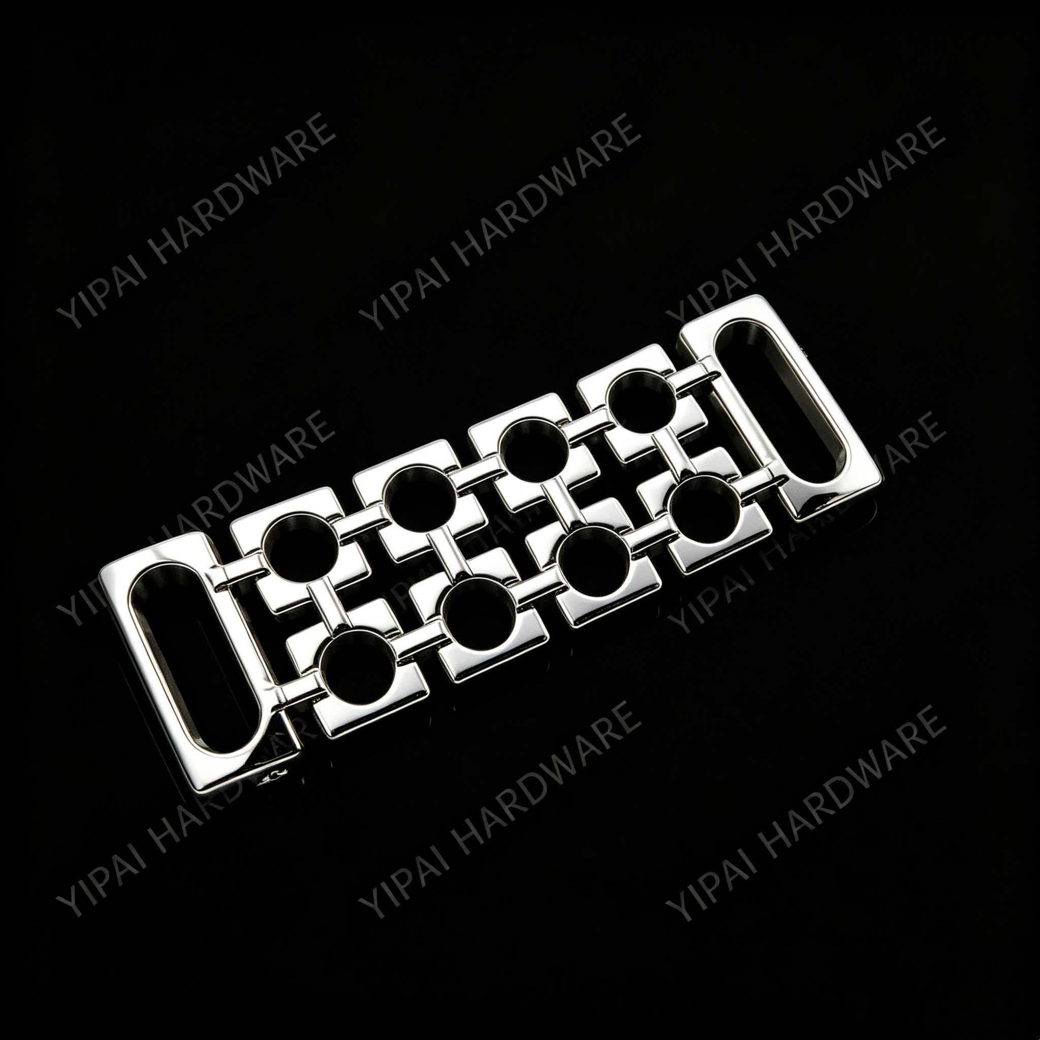Geometric Link Silver-Plated Strap Buckle