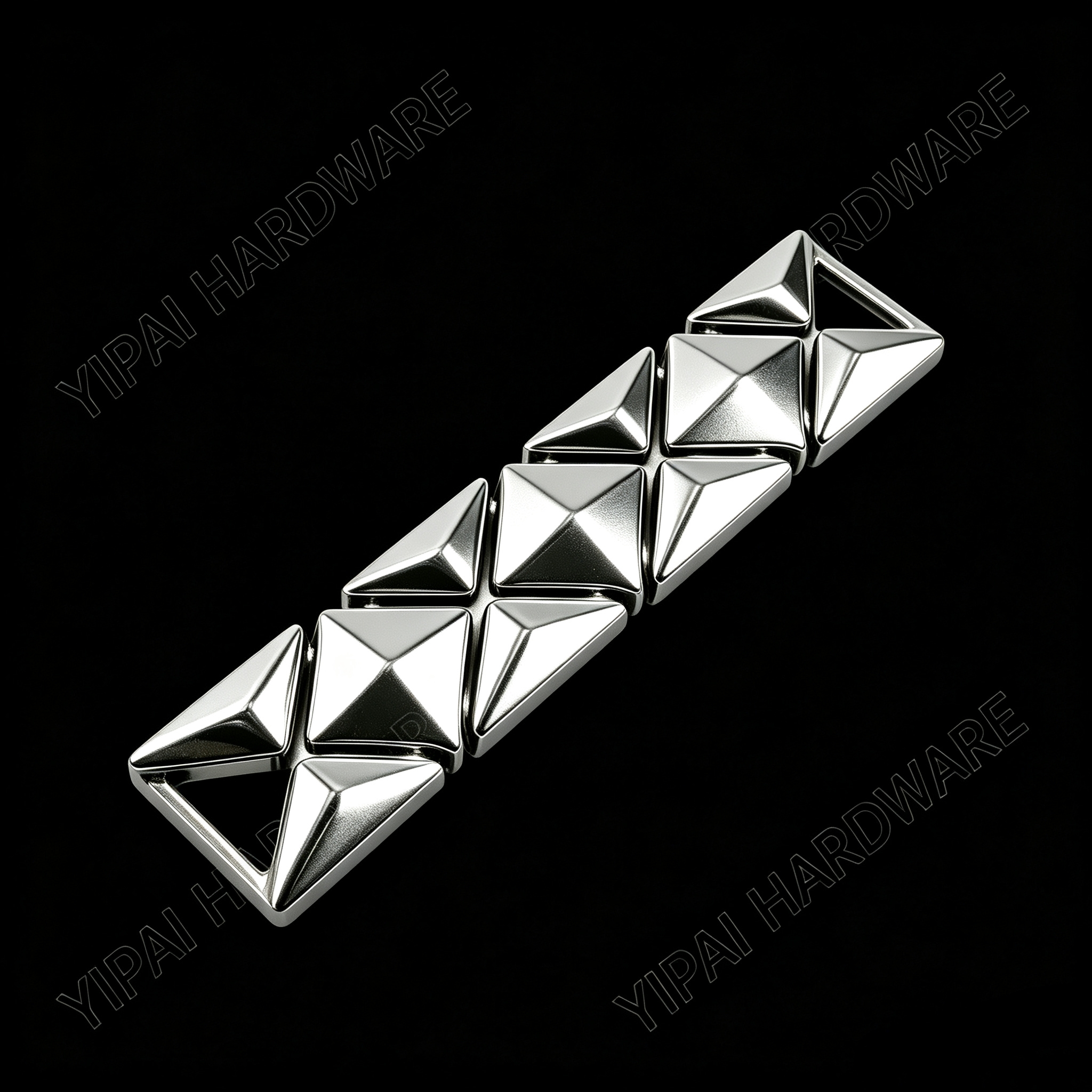 Pyramid Stud Silver-Plated Strap Buckle