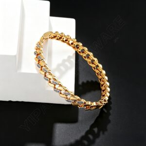 Heart & Cuban Chain Inlaid Diamond Jewelry